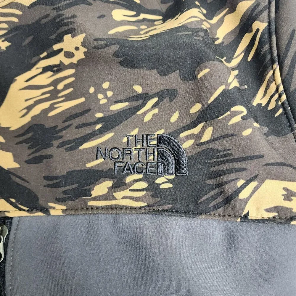 The North Face Camo Gray Brown Softshell Windwall Jacket‎ Men's Size XL